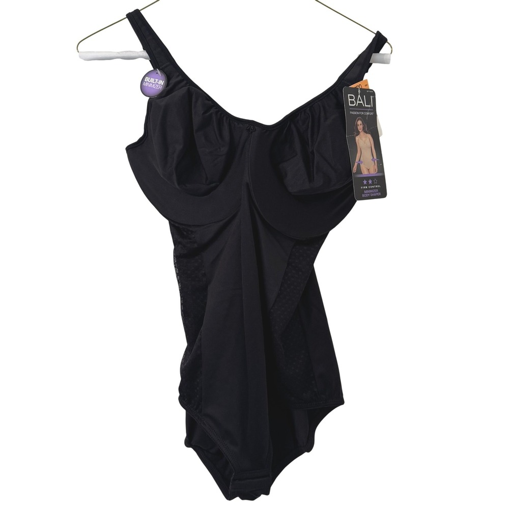 Bali Firm Control Minimizer‎ Body Shaper Black 36DD 1009 NEW Shapewear Classic
